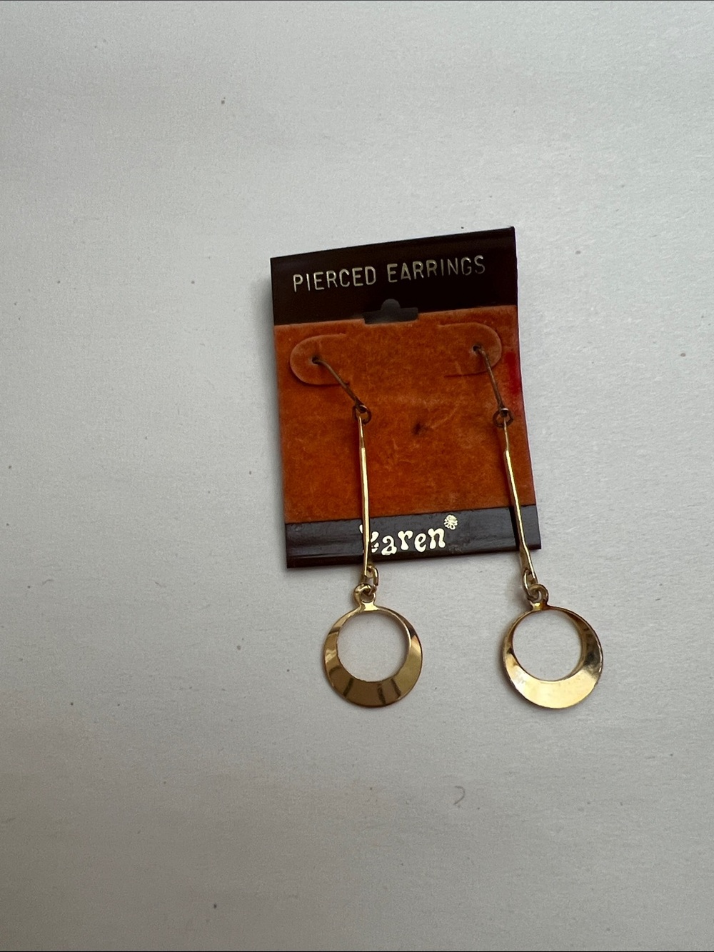 Gold Open Circle Drop Earrings -